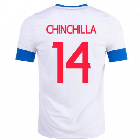 Kandiny Lapset Costa Rican Priscila Chinchilla #14 Valkoinen Vieraspaita 22-24 Lyhythihainen Paita T-paita