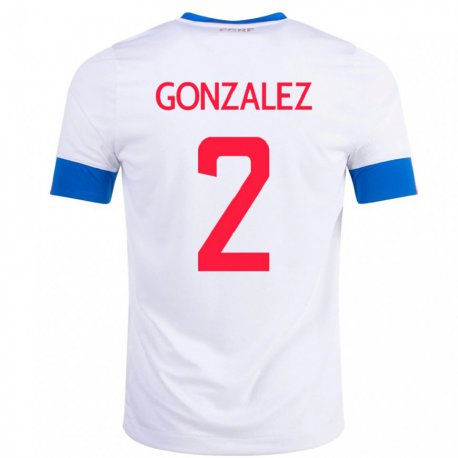 Kandiny Lapset Costa Rican Julian Gonzalez #2 Valkoinen Vieraspaita 22-24 Lyhythihainen Paita T-paita