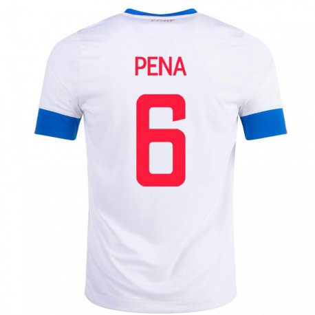 Kandiny Lapset Costa Rican Ricardo Pena #6 Valkoinen Vieraspaita 22-24 Lyhythihainen Paita T-paita