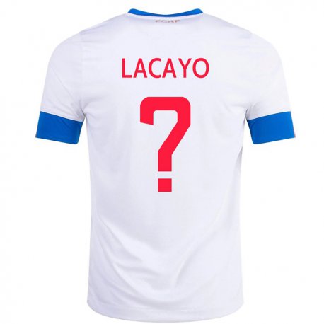 Kandiny Lapset Costa Rican Marcelo Lacayo #0 Valkoinen Vieraspaita 22-24 Lyhythihainen Paita T-paita