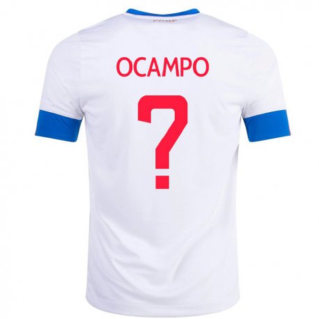 Kandiny Lapset Costa Rican Benjamin Ocampo #0 Valkoinen Vieraspaita 22-24 Lyhythihainen Paita T-paita