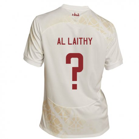 Kandiny Lapset Qatarin Shehab Al Laithy #0 Kultainen Beige Vieraspaita 22-24 Lyhythihainen Paita T-paita