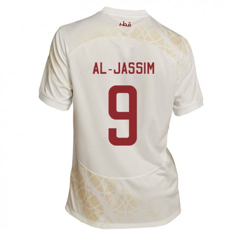 Kandiny Lapset Qatarin Kholoud Al Jassim #9 Kultainen Beige Vieraspaita 22-24 Lyhythihainen Paita T-paita