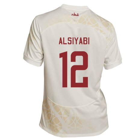 Kandiny Lapset Qatarin Shaima Alsiyabi #12 Kultainen Beige Vieraspaita 22-24 Lyhythihainen Paita T-paita