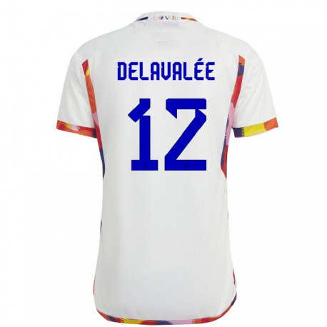 Kandiny Lapset Belgian Martin Delavalee #12 Valkoinen Vieraspaita 22-24 Lyhythihainen Paita T-paita