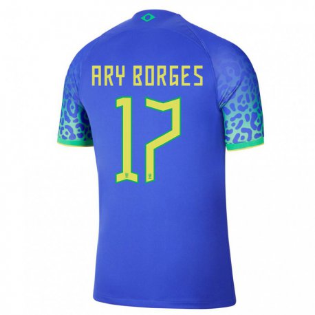 Kandiny Lapset Brasilian Ary Borges #17 Sininen Vieraspaita 22-24 Lyhythihainen Paita T-paita