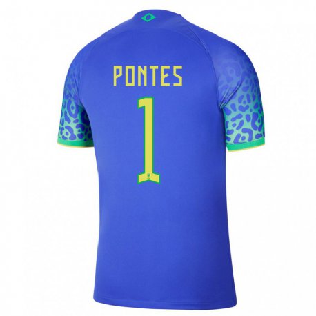 Kandiny Lapset Brasilian Mycael Pontes #1 Sininen Vieraspaita 22-24 Lyhythihainen Paita T-paita