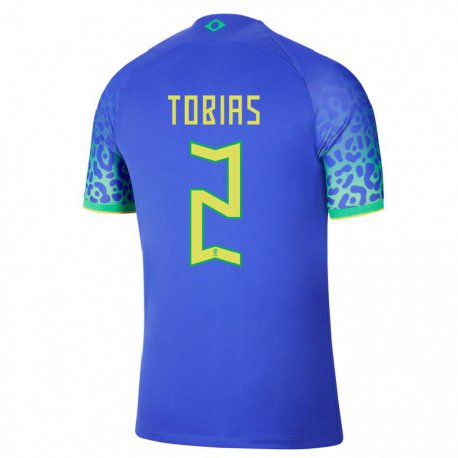 Kandiny Lapset Brasilian Vinicius Tobias #2 Sininen Vieraspaita 22-24 Lyhythihainen Paita T-paita