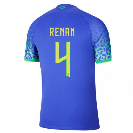 Kandiny Lapset Brasilian Robert Renan #4 Sininen Vieraspaita 22-24 Lyhythihainen Paita T-paita