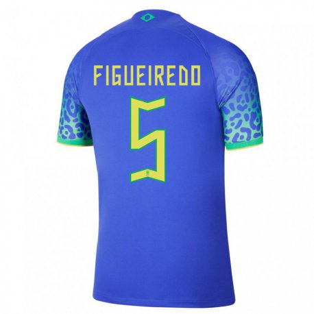 Kandiny Lapset Brasilian Vitor Figueiredo #5 Sininen Vieraspaita 22-24 Lyhythihainen Paita T-paita