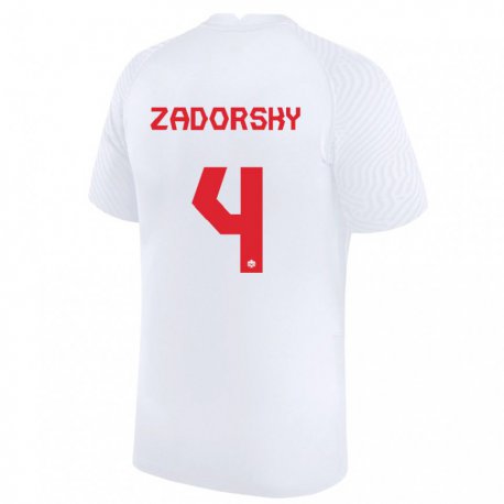 Kandiny Lapset Kanadan Shelina Zadorsky #4 Valkoinen Vieraspaita 22-24 Lyhythihainen Paita T-paita