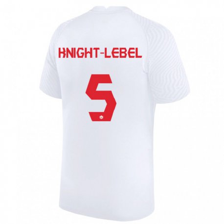 Kandiny Lapset Kanadan Jamie Knight Lebel #5 Valkoinen Vieraspaita 22-24 Lyhythihainen Paita T-paita