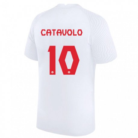Kandiny Lapset Kanadan Matthew Catavolo #10 Valkoinen Vieraspaita 22-24 Lyhythihainen Paita T-paita