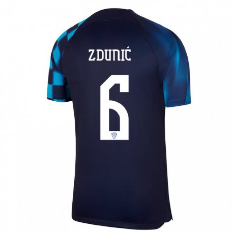 Kandiny Lapset Kroatian Lea Zdunic #6 Tummansininen Vieraspaita 22-24 Lyhythihainen Paita T-paita