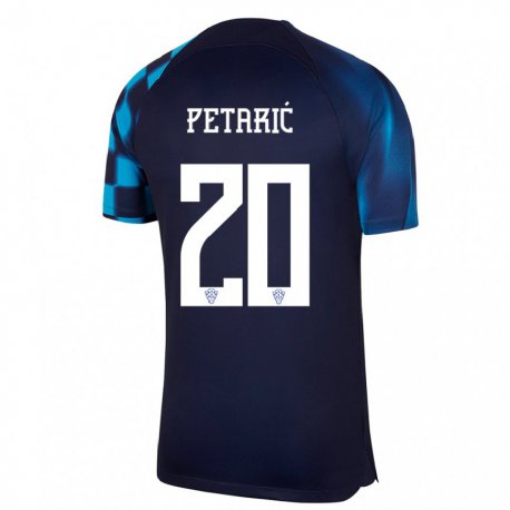Kandiny Lapset Kroatian Nika Petaric #20 Tummansininen Vieraspaita 22-24 Lyhythihainen Paita T-paita