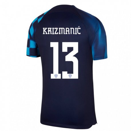Kandiny Lapset Kroatian Kresimir Krizmanic #13 Tummansininen Vieraspaita 22-24 Lyhythihainen Paita T-paita