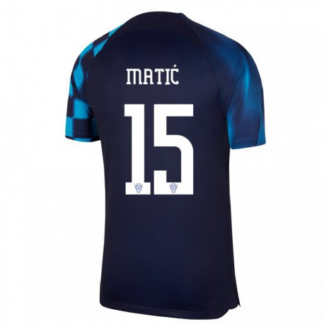 Kandiny Lapset Kroatian Matej Matic #15 Tummansininen Vieraspaita 22-24 Lyhythihainen Paita T-paita