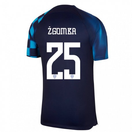 Kandiny Lapset Kroatian Marin Zgomba #25 Tummansininen Vieraspaita 22-24 Lyhythihainen Paita T-paita