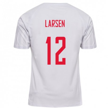Kandiny Lapset Tanskan Stine Larsen #12 Valkoinen Vieraspaita 22-24 Lyhythihainen Paita T-paita