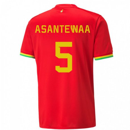 Kandiny Lapset Ghanan Grace Asantewaa #5 Punainen Vieraspaita 22-24 Lyhythihainen Paita T-paita