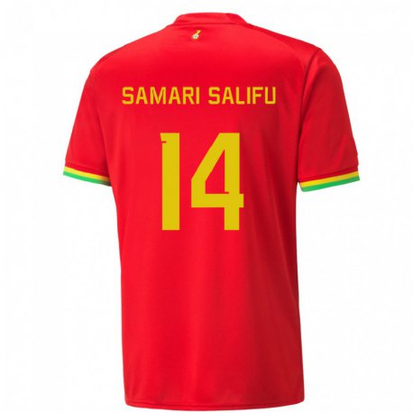 Kandiny Lapset Ghanan Abass Samari Salifu #14 Punainen Vieraspaita 22-24 Lyhythihainen Paita T-paita