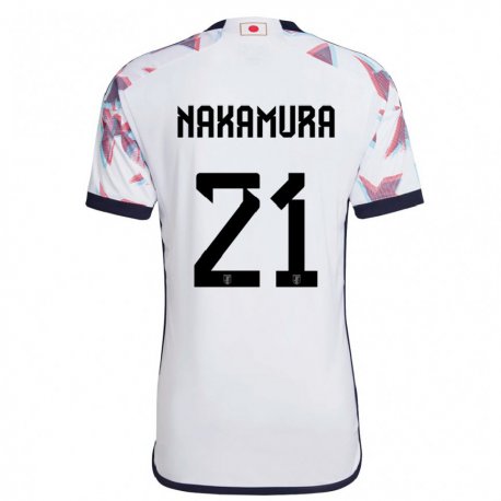 Kandiny Lapset Japanin Jiro Nakamura #21 Valkoinen Vieraspaita 22-24 Lyhythihainen Paita T-paita