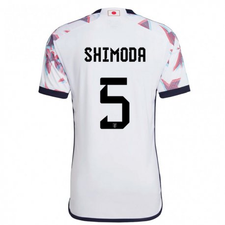 Kandiny Lapset Japanin Yoshihiro Shimoda #5 Valkoinen Vieraspaita 22-24 Lyhythihainen Paita T-paita