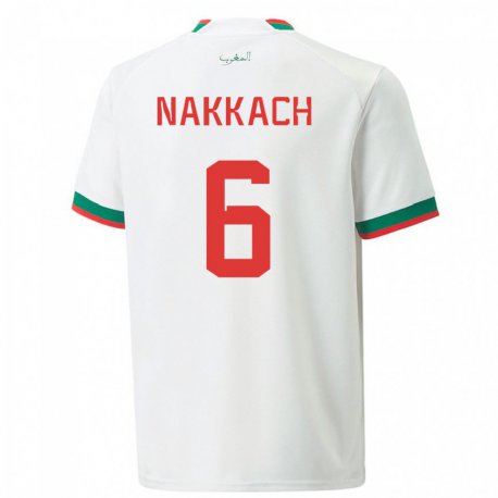 Kandiny Lapset Marokon Elodie Nakkach #6 Valkoinen Vieraspaita 22-24 Lyhythihainen Paita T-paita