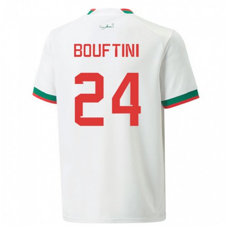 Kandiny Lapset Marokon Sofia Bouftini #24 Valkoinen Vieraspaita 22-24 Lyhythihainen Paita T-paita
