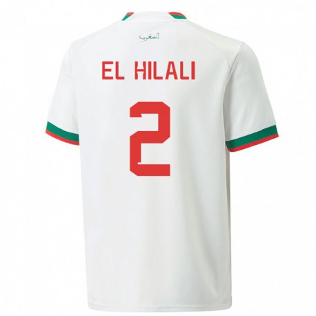 Kandiny Lapset Marokon Omar El Hilali #2 Valkoinen Vieraspaita 22-24 Lyhythihainen Paita T-paita