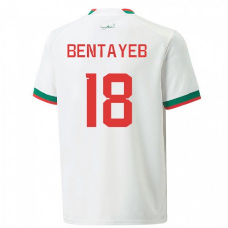 Kandiny Lapset Marokon Tawfik Bentayeb #18 Valkoinen Vieraspaita 22-24 Lyhythihainen Paita T-paita