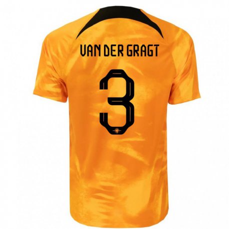 Kandiny Miesten Alankomaiden Stefanie Van Der Gragt #3 Laseroranssi Kotipaita 22-24 Lyhythihainen Paita T-paita