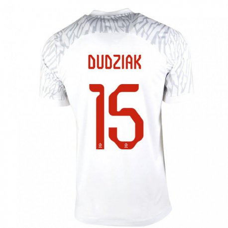 Kandiny Miesten Puolan Aleksandra Dudziak #15 Valkoinen Kotipaita 22-24 Lyhythihainen Paita T-paita