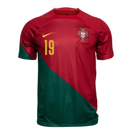 Kandiny Miesten Portugalin Vitinha #19 Puna-vihreä Kotipaita 22-24 Lyhythihainen Paita T-paita