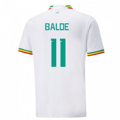 Kandiny Miesten Senegalin Haby Balde #11 Valkoinen Kotipaita 22-24 Lyhythihainen Paita T-paita
