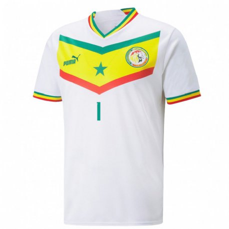 Kandiny Miesten Senegalin Cheikh Sarr #1 Valkoinen Kotipaita 22-24 Lyhythihainen Paita T-paita