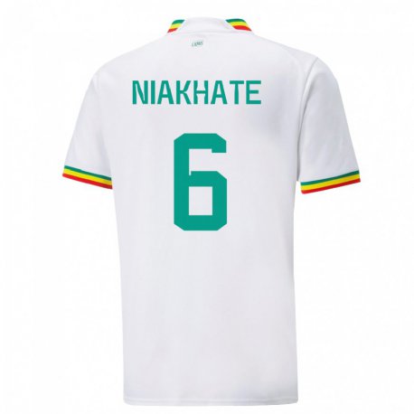 Kandiny Miesten Senegalin Niakhate N Diaye #6 Valkoinen Kotipaita 22-24 Lyhythihainen Paita T-paita