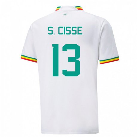 Kandiny Miesten Senegalin Souleymane Cisse #13 Valkoinen Kotipaita 22-24 Lyhythihainen Paita T-paita
