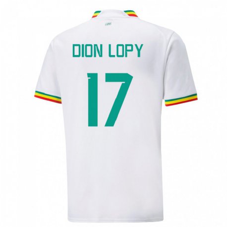 Kandiny Miesten Senegalin Dion Lopy #17 Valkoinen Kotipaita 22-24 Lyhythihainen Paita T-paita