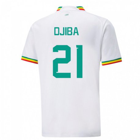 Kandiny Miesten Senegalin Francois Djiba #21 Valkoinen Kotipaita 22-24 Lyhythihainen Paita T-paita