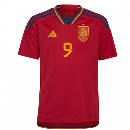Kandiny Miesten Espanjan Mariona Caldentey #9 Punainen Kotipaita 22-24 Lyhythihainen Paita T-paita