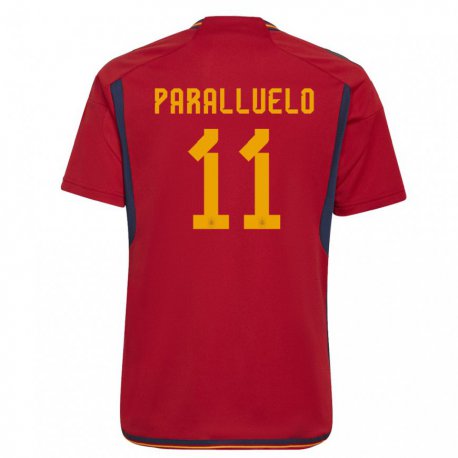 Kandiny Miesten Espanjan Salma Paralluelo #11 Punainen Kotipaita 22-24 Lyhythihainen Paita T-paita