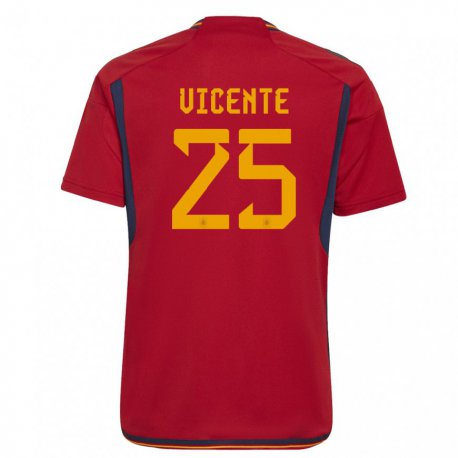 Kandiny Miesten Espanjan Ainhoa Vicente #25 Punainen Kotipaita 22-24 Lyhythihainen Paita T-paita