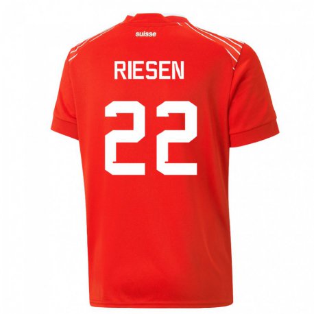 Kandiny Miesten Sveitsin Nadine Riesen #22 Punainen Kotipaita 22-24 Lyhythihainen Paita T-paita