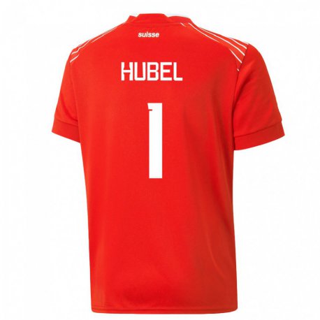 Kandiny Miesten Sveitsin Marvin Hubel #1 Punainen Kotipaita 22-24 Lyhythihainen Paita T-paita