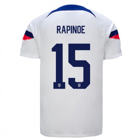 Kandiny Miesten Yhdysvaltain Megan Rapinoe #15 Valkoinen Kotipaita 22-24 Lyhythihainen Paita T-paita