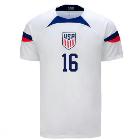 Kandiny Miesten Yhdysvaltain Rose Lavelle #16 Valkoinen Kotipaita 22-24 Lyhythihainen Paita T-paita