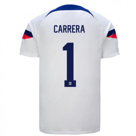 Kandiny Miesten Yhdysvaltain Antonio Carrera #1 Valkoinen Kotipaita 22-24 Lyhythihainen Paita T-paita