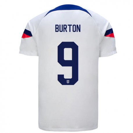 Kandiny Miesten Yhdysvaltain Micah Burton #9 Valkoinen Kotipaita 22-24 Lyhythihainen Paita T-paita