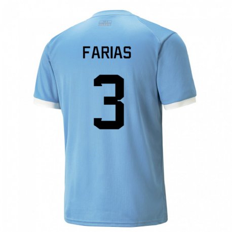 Kandiny Miesten Uruguayn Daiana Farias #3 Sininen Kotipaita 22-24 Lyhythihainen Paita T-paita